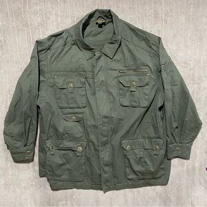Boulder Creek by KingSize Mens 4XL Bog Olive Green 9 Pocket Twill Utility Jacket